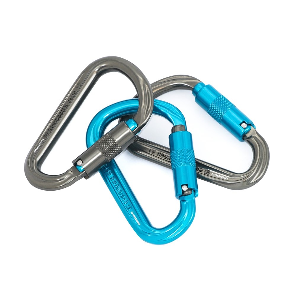 ISC HMS ����ӥ� 3�ĥ��å� HMS Karabiner 3-Pack, Titanium&Turquoise 