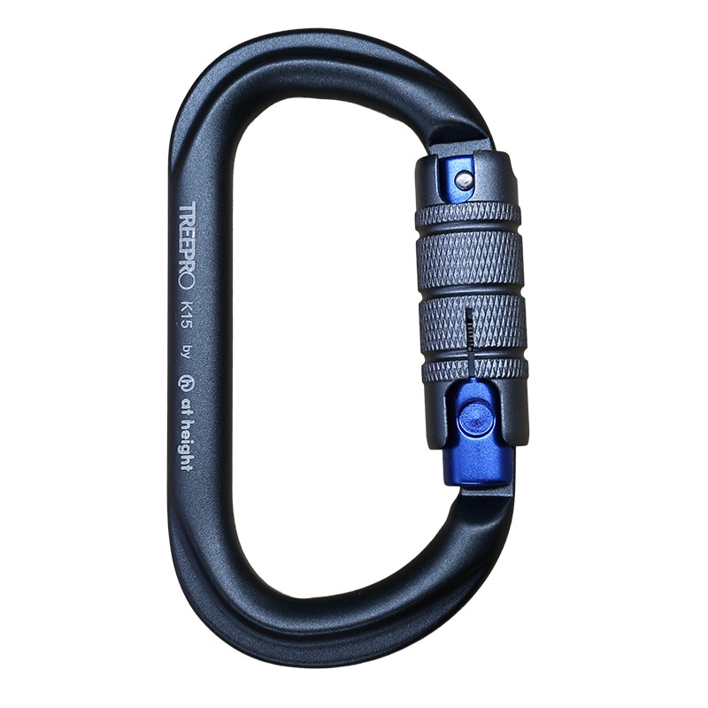 TREEPRO トリプルアクション アルミオーバルカラビナ チタングレー