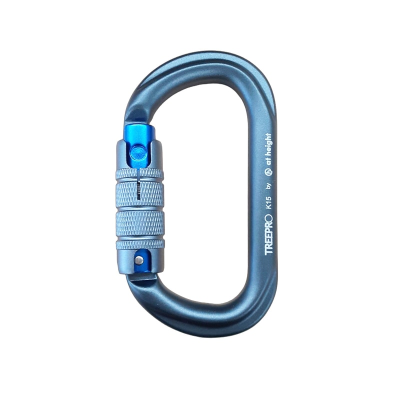 TREEPRO �ȥ�ץ륢������� ����ߥ����Х륫��ӥ� �����󥰥졼�ߥ֥롼 Aluminium Oval Karabiner Titaniumgray��Blue