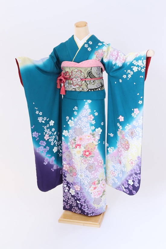 振袖 レンタル 成人式 フルセット 緑