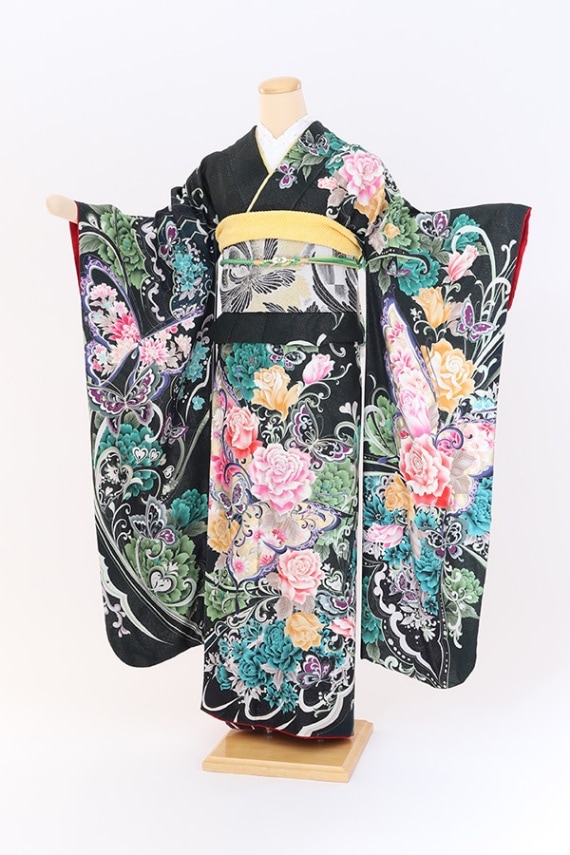 振袖 レンタル 成人式 フルセット 緑