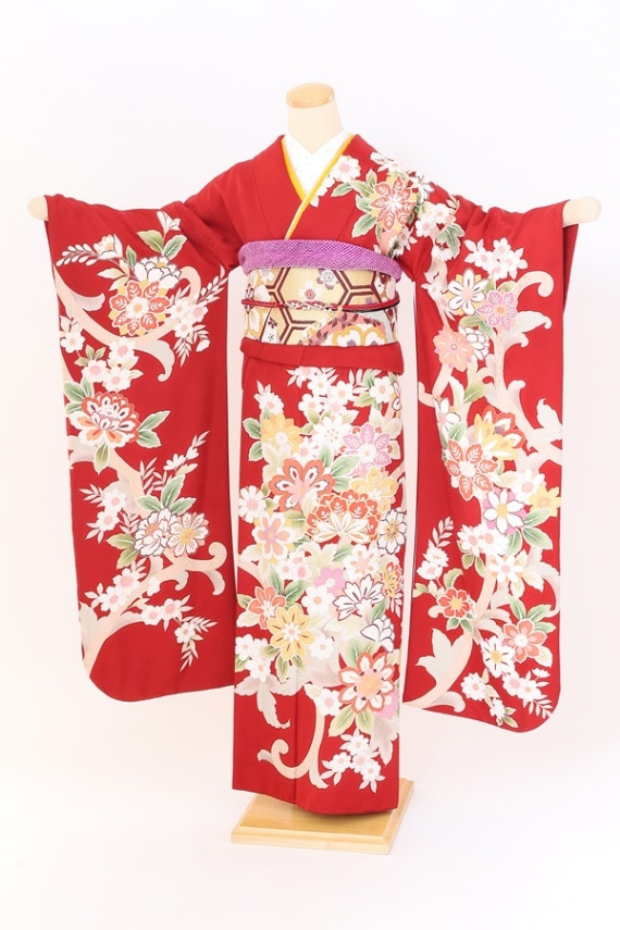 振袖 レンタル 成人式 フルセット 赤