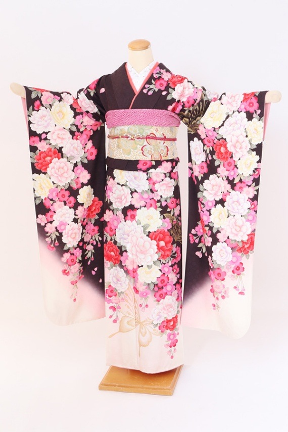 振袖 レンタル 成人式 フルセット こげ茶