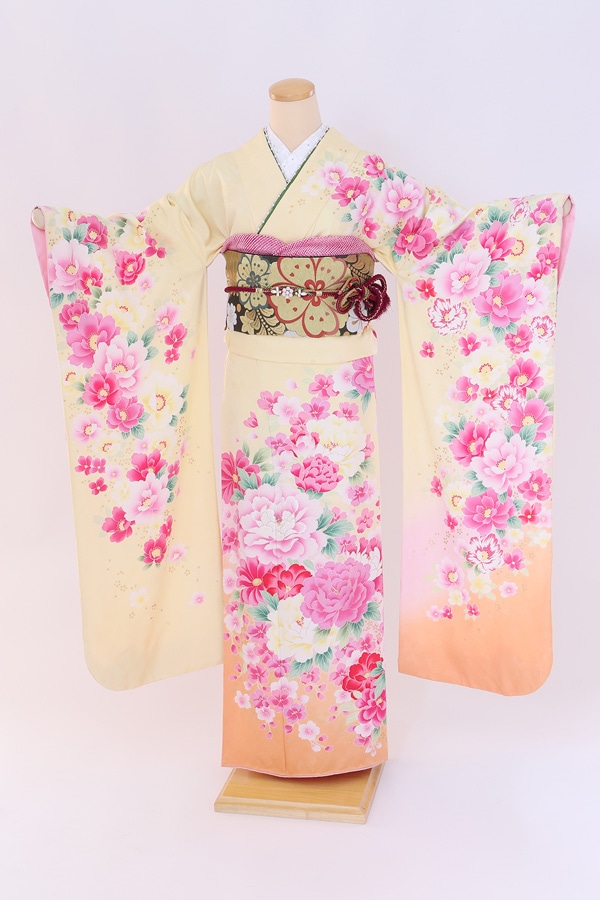 振袖 レンタル 成人式 フルセット クリーム