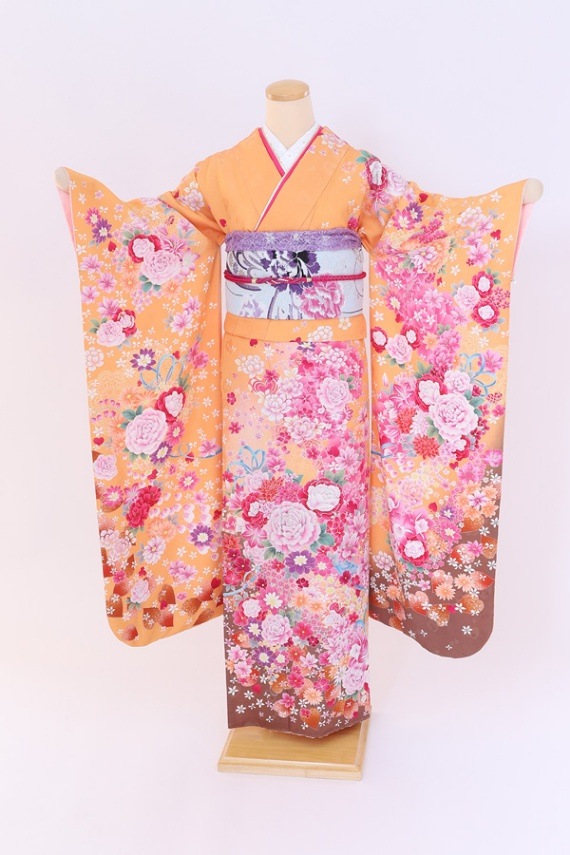振袖 レンタル 成人式 フルセット オレンジ