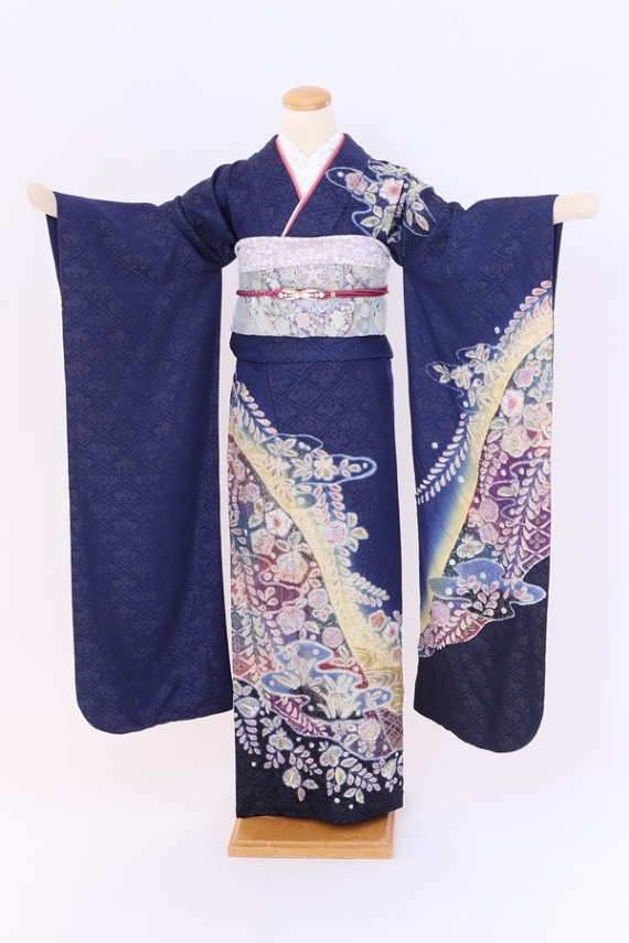 振袖 レンタル 成人式 フルセット 紺