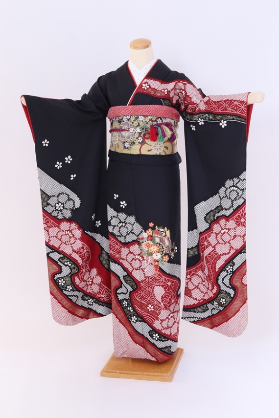 振袖 レンタル 成人式 フルセット 黒