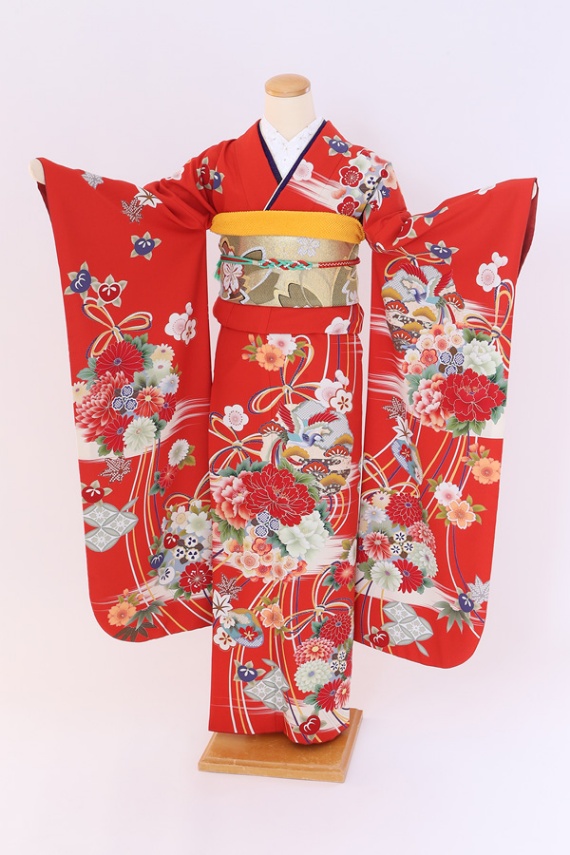 振袖 レンタル 成人式 フルセット 朱赤