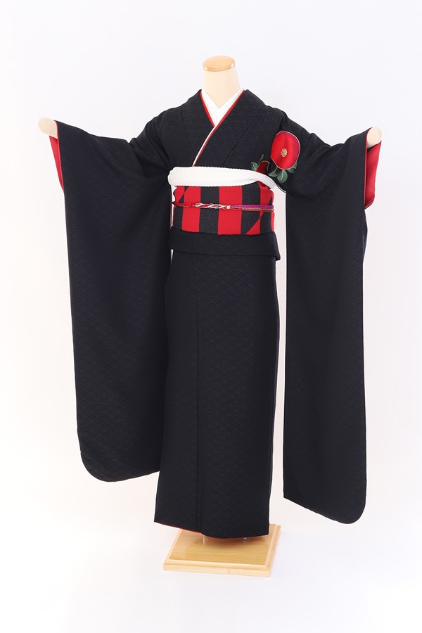 振袖 レンタル 成人式 フルセット 黒(椿)