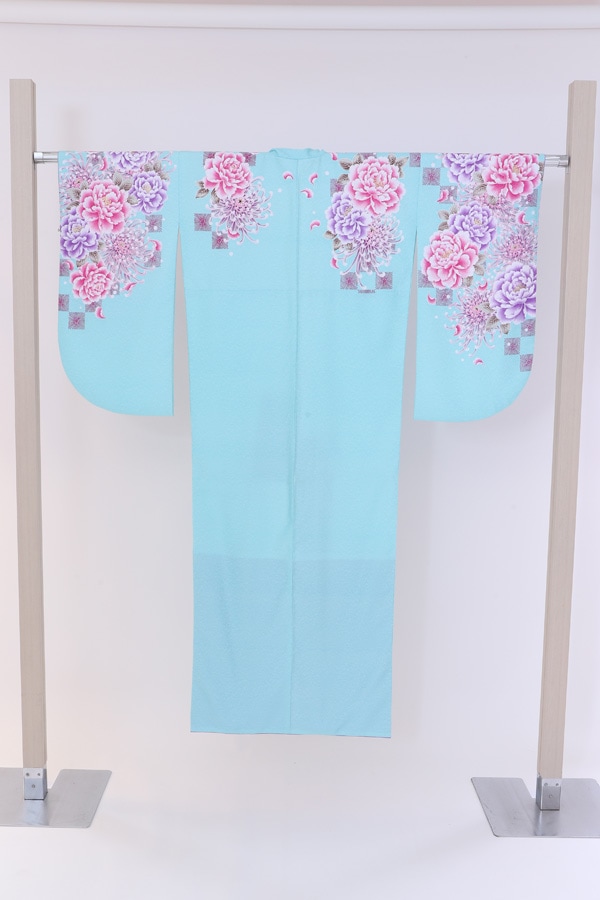 ２尺袖 単品レンタル 水色