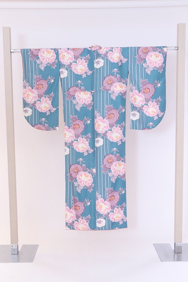 ２尺袖 単品レンタル 青緑