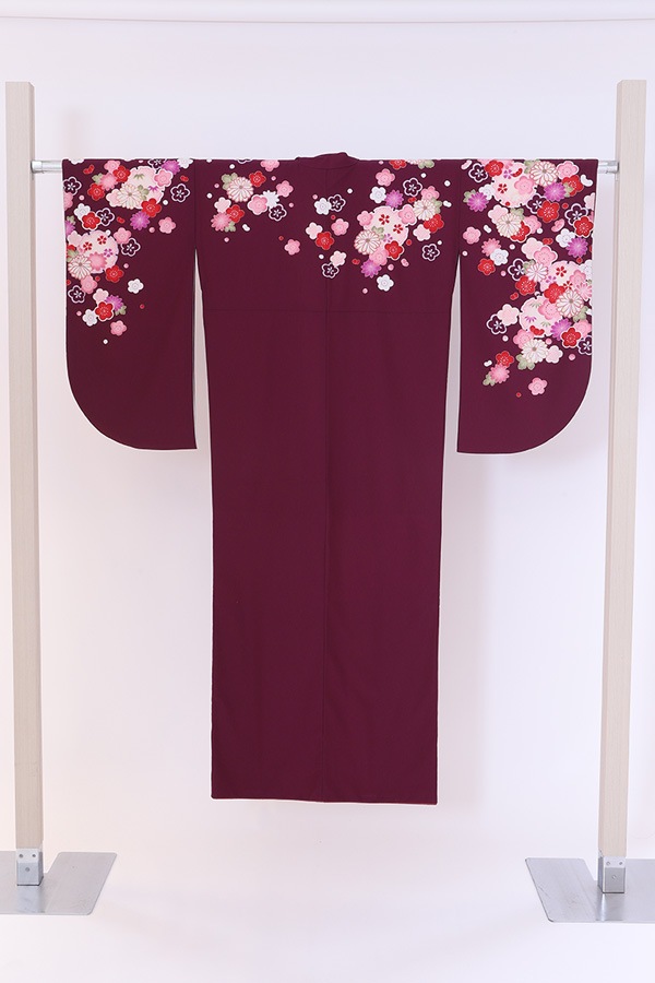 ２尺袖 単品レンタル 濃紫