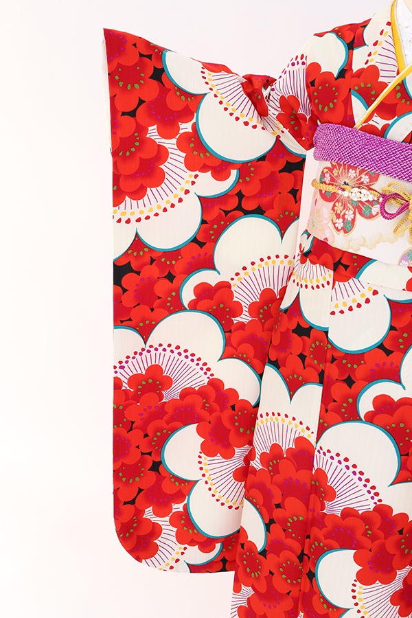 振袖 レンタル 成人式 フルセット 黒×赤