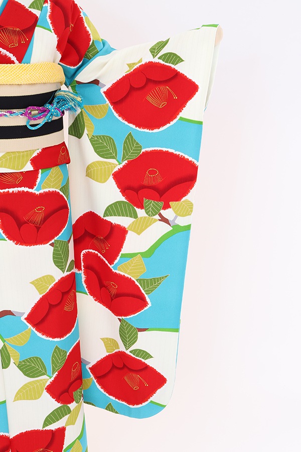 振袖 レンタル 成人式 フルセット 白×水色