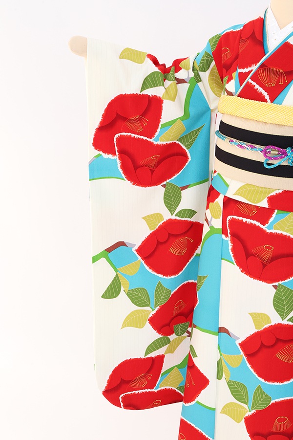 振袖 レンタル 成人式 フルセット 白×水色