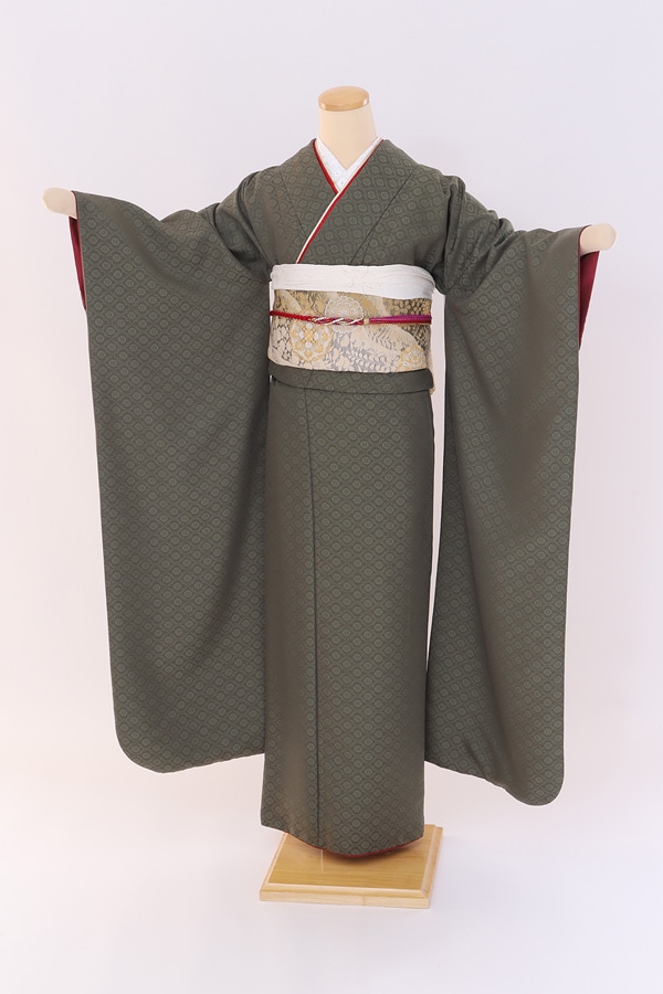 振袖 レンタル 成人式 フルセット カーキ
