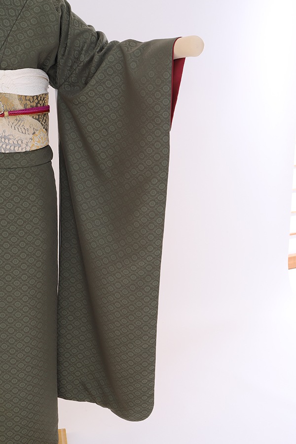 振袖 レンタル 成人式 フルセット カーキ