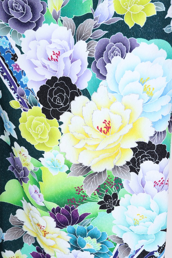 振袖 レンタル 成人式 フルセット 緑