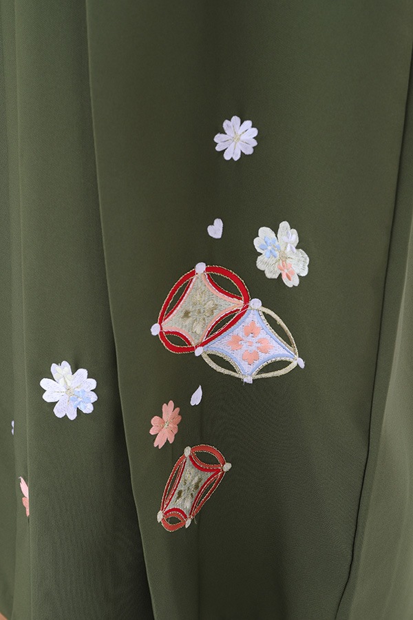 袴 レンタル 緑 刺繍