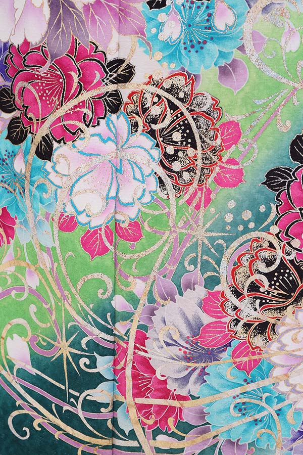 振袖 レンタル 成人式 フルセット 緑