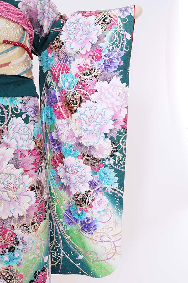 振袖 レンタル 成人式 フルセット 緑