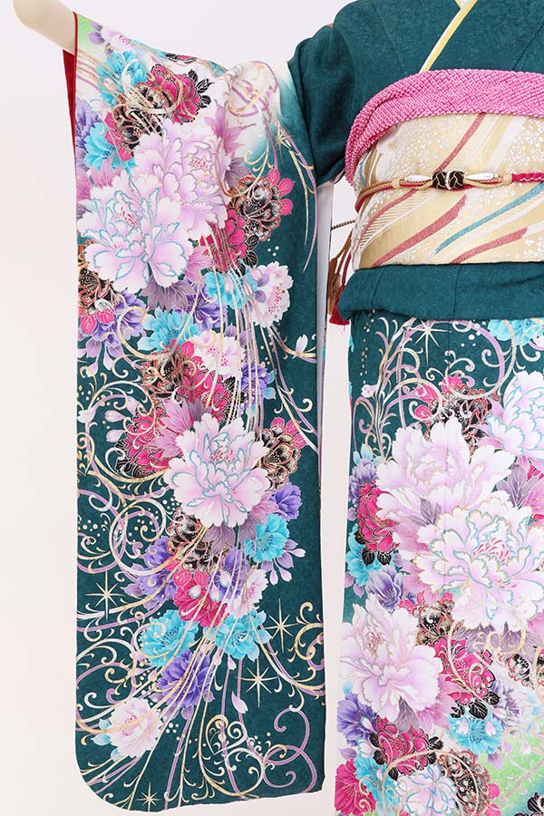 振袖 レンタル 成人式 フルセット 緑