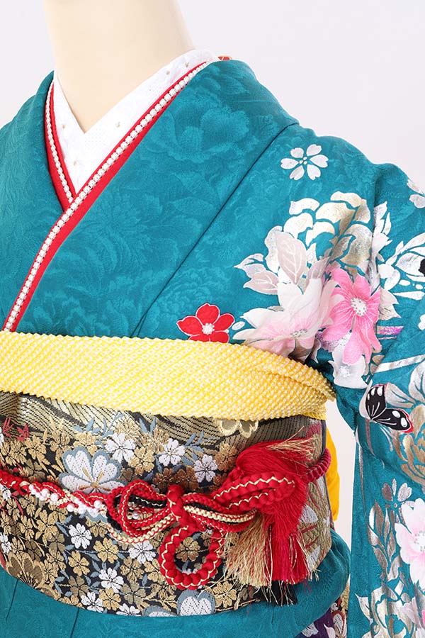 振袖 レンタル 成人式 フルセット 緑