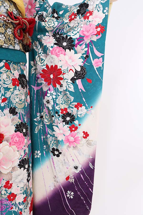 振袖 レンタル 成人式 フルセット 緑