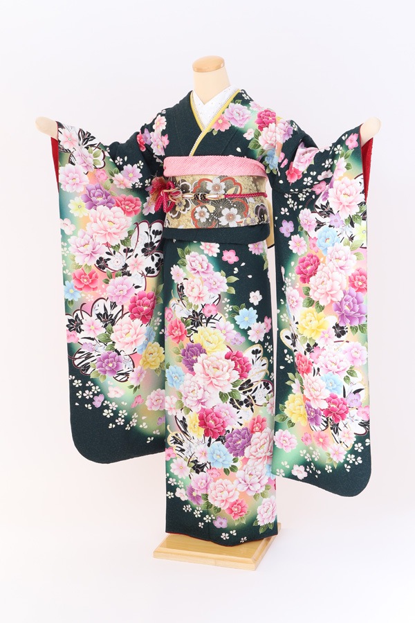 振袖 レンタル 成人式 フルセット 緑