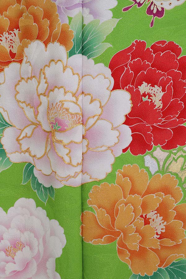 振袖 レンタル 成人式 フルセット 黄緑