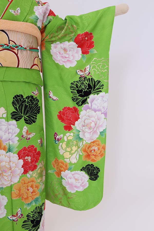 振袖 レンタル 成人式 フルセット 黄緑