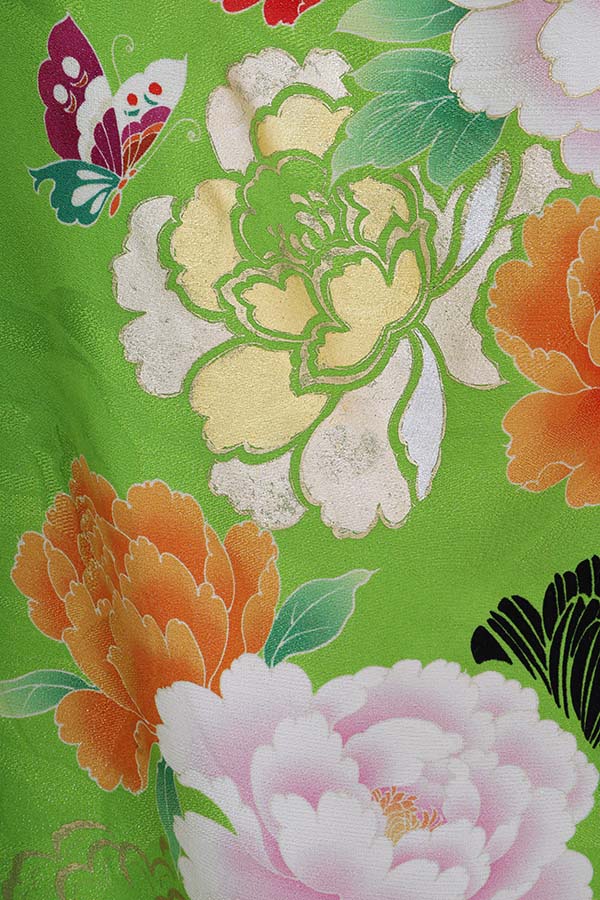 振袖 レンタル 成人式 フルセット 黄緑