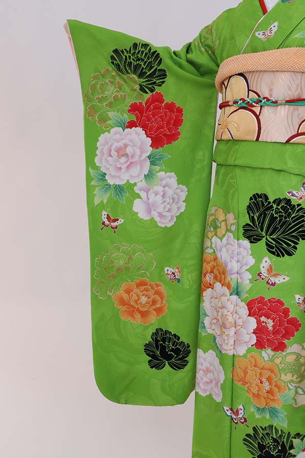 振袖 レンタル 成人式 フルセット 黄緑