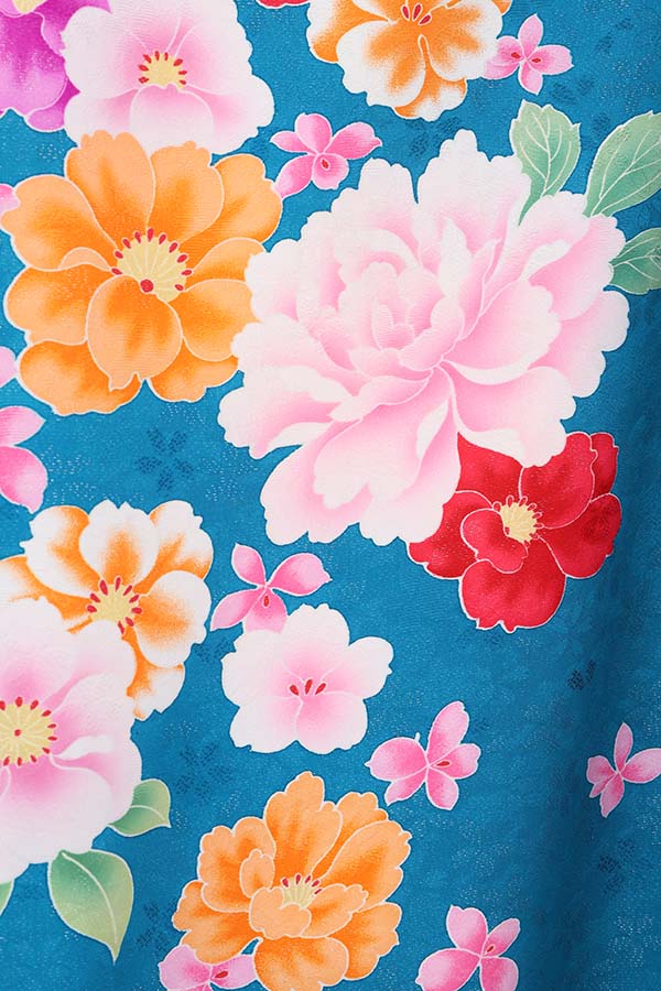 振袖 レンタル 成人式 フルセット 青緑