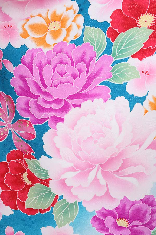 振袖 レンタル 成人式 フルセット 青緑