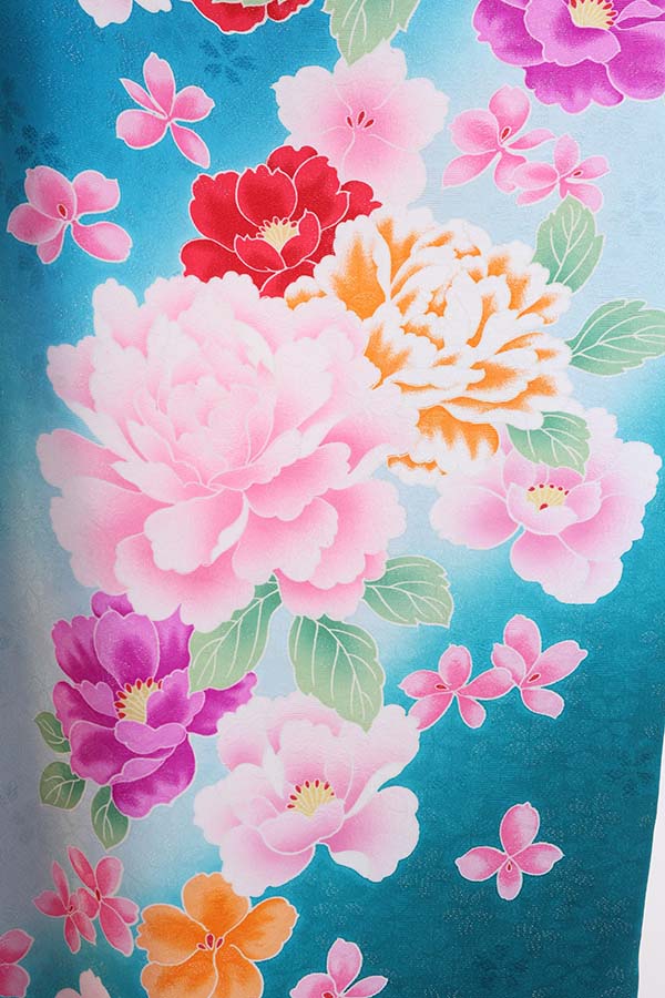 振袖 レンタル 成人式 フルセット 青緑