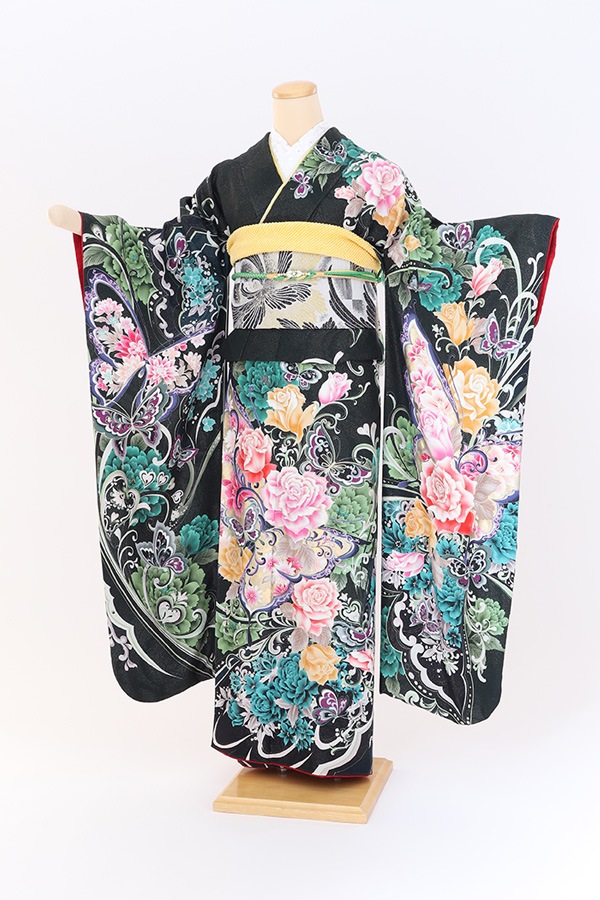 振袖 レンタル 成人式 フルセット 緑