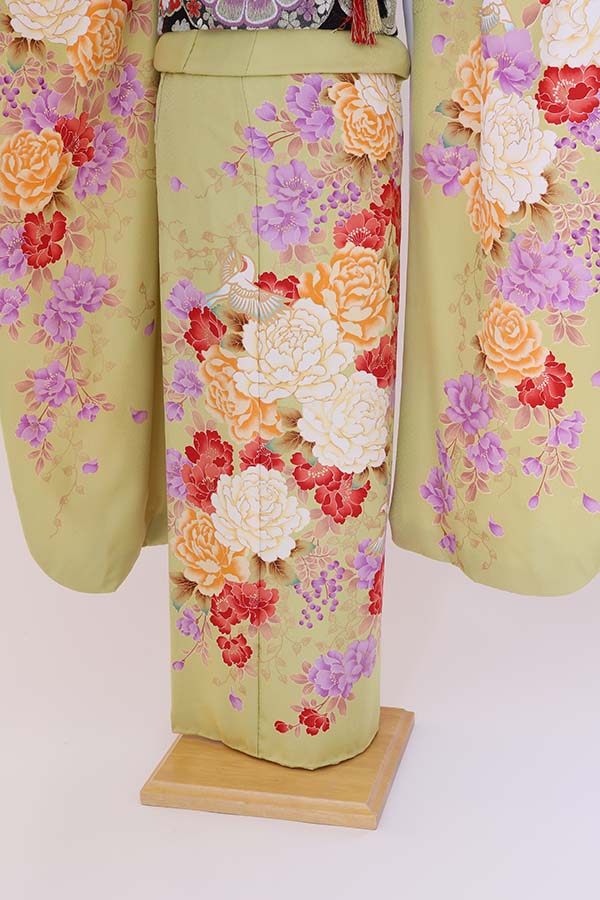 振袖 レンタル 成人式 フルセット 黄緑