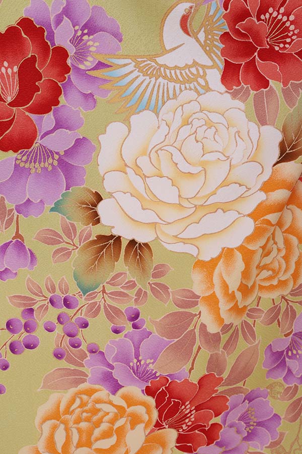 振袖 レンタル 成人式 フルセット 黄緑