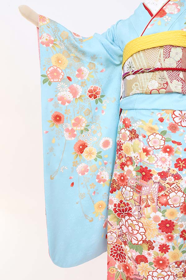 振袖 レンタル 成人式 フルセット 水色