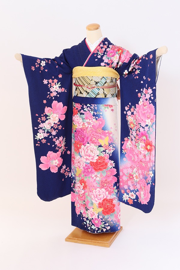 振袖 レンタル 成人式 フルセット 青