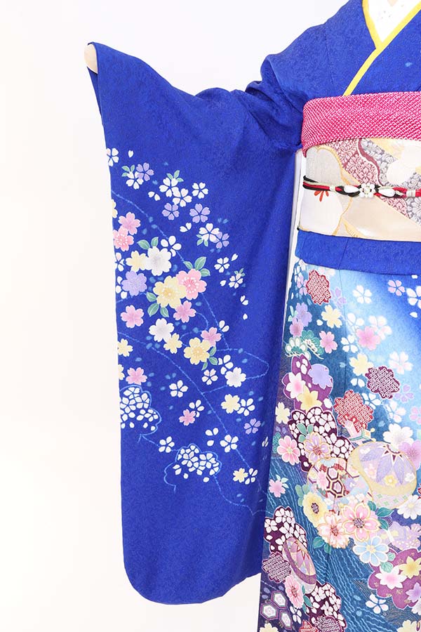 振袖 レンタル 成人式 フルセット 青