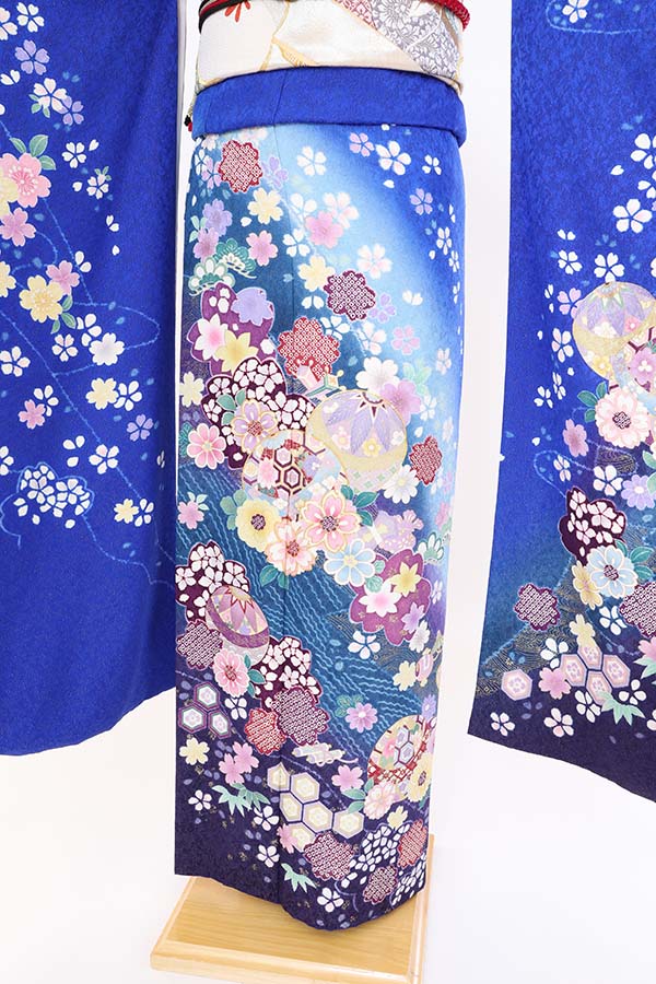 振袖 レンタル 成人式 フルセット 青