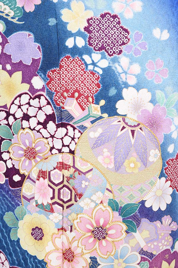 振袖 レンタル 成人式 フルセット 青