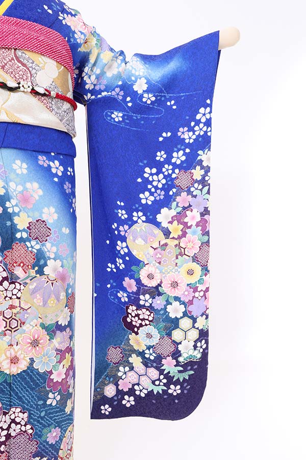 振袖 レンタル 成人式 フルセット 青