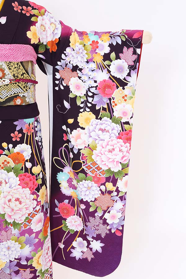 振袖 レンタル 成人式 フルセット 紫