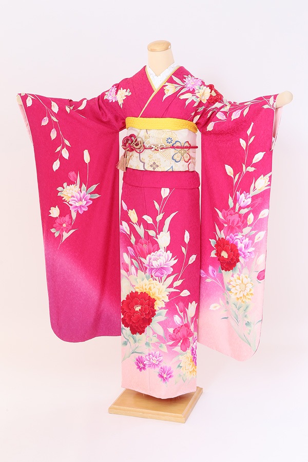 振袖 レンタル 成人式 フルセット 濃ピンク