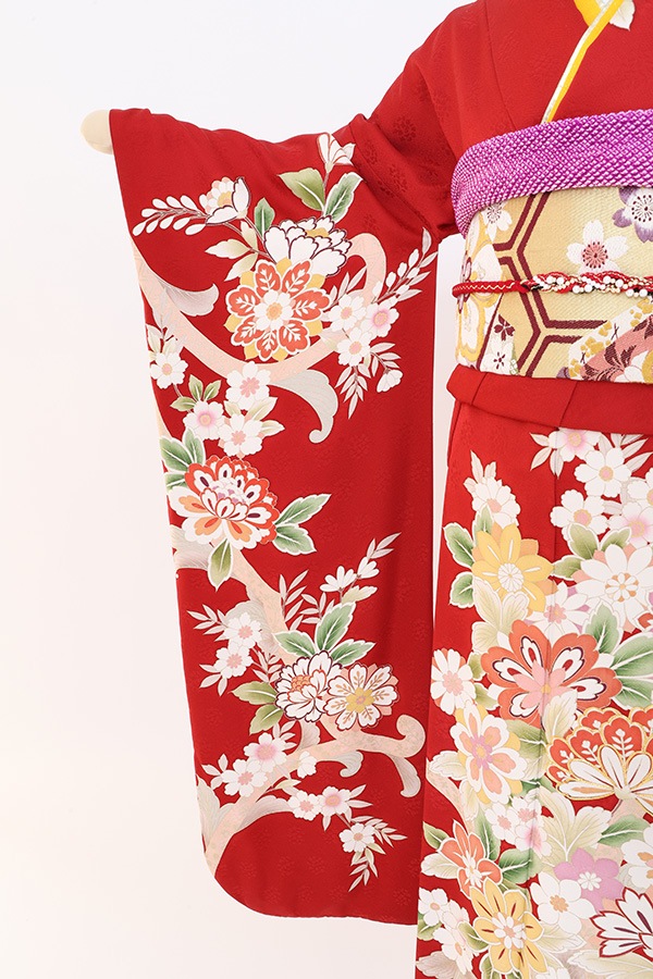 振袖 レンタル 成人式 フルセット 赤