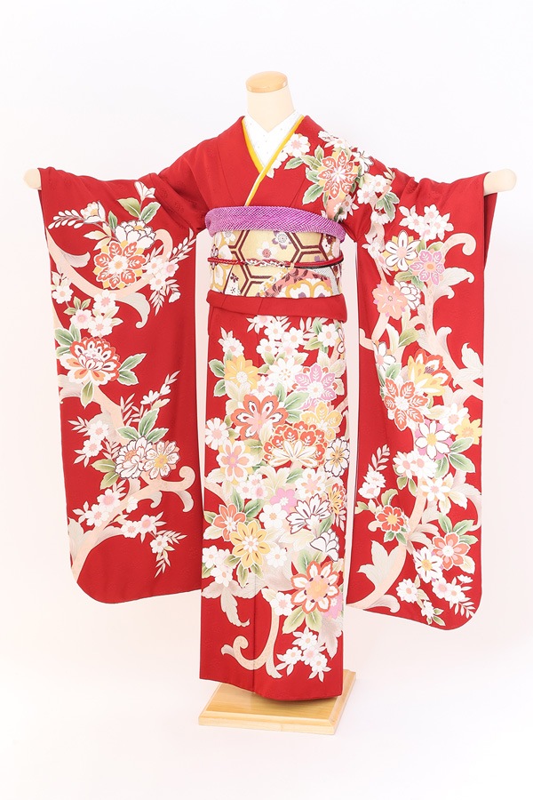 振袖 レンタル 成人式 フルセット 赤