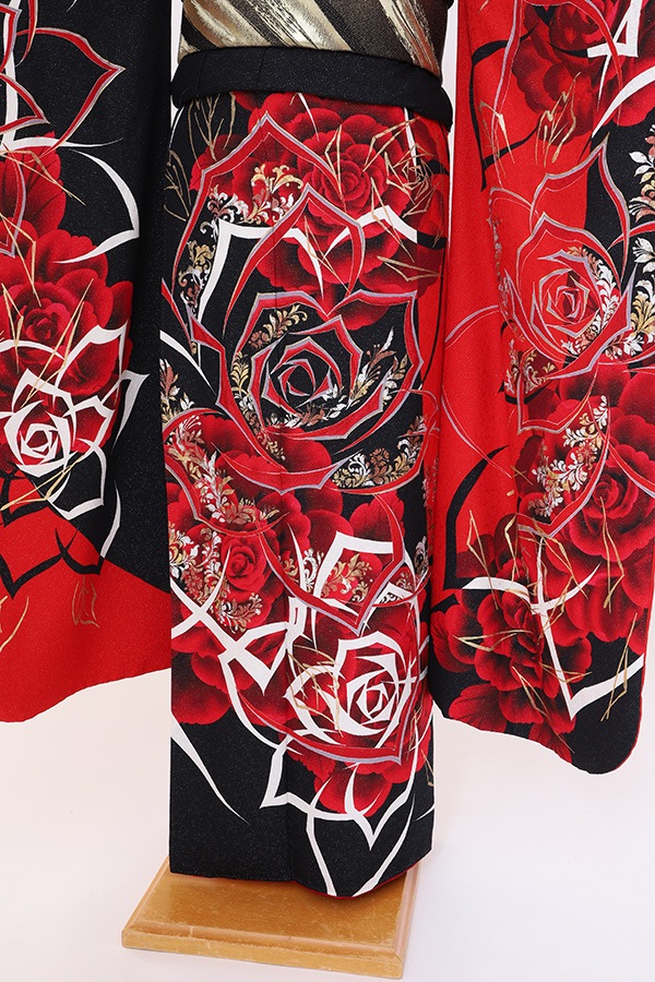 振袖 レンタル 成人式 フルセット 赤×黒